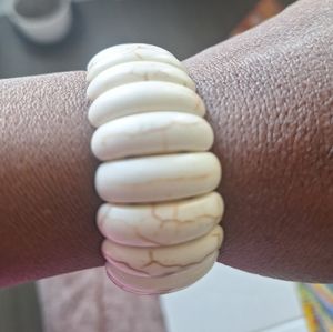 Peacefully Primal White Bracelet